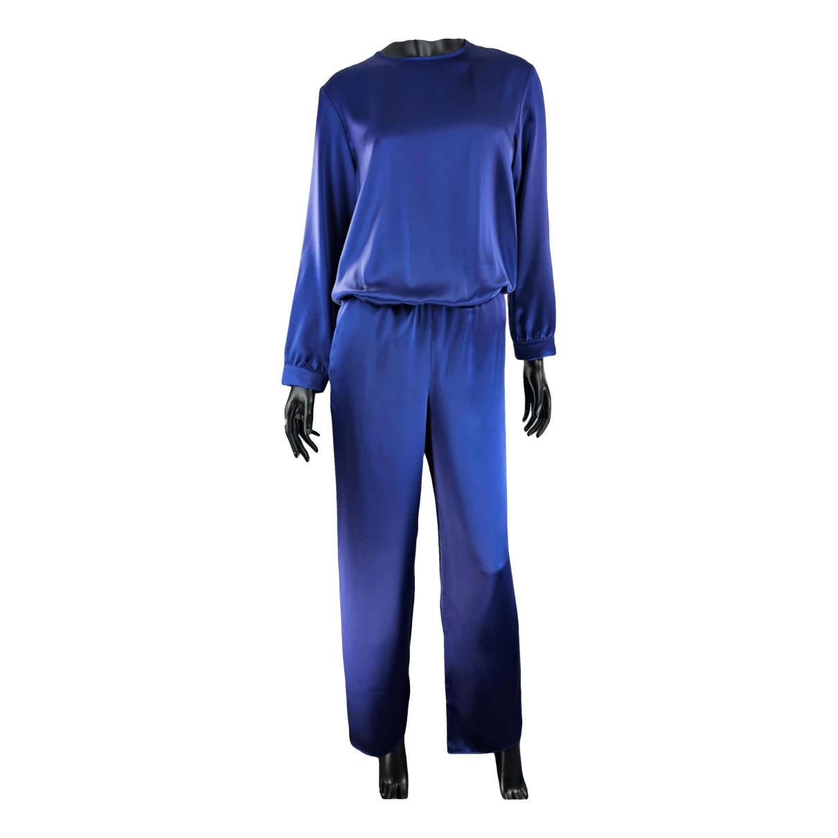 Pre-owned Max Mara Silk Jumpsuit In Blue
