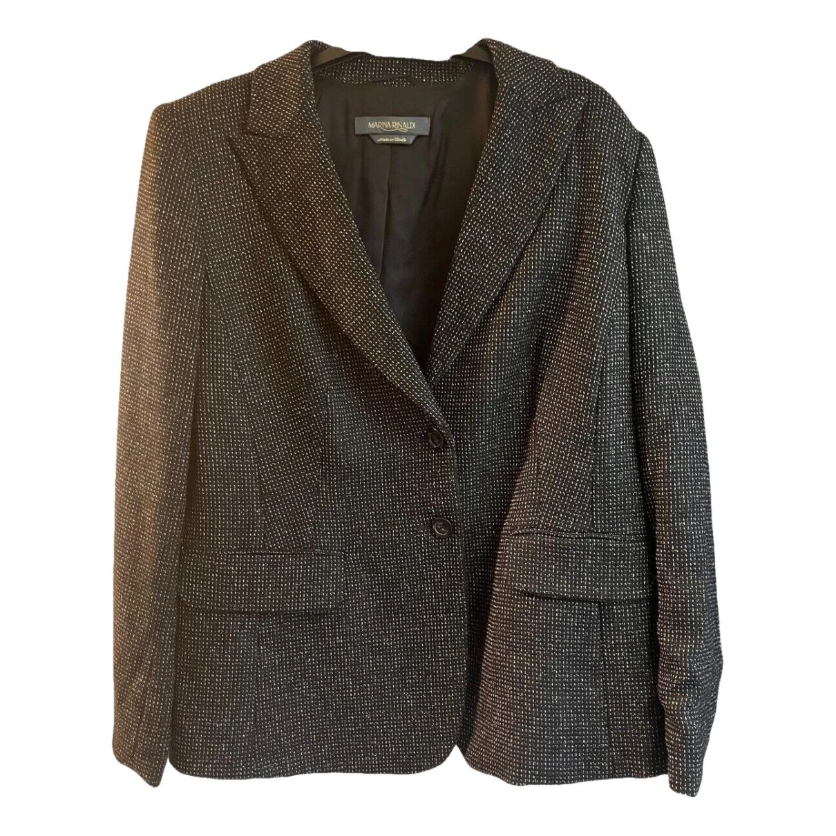 Pre-owned Marina Rinaldi Wool Suit Jacket In Black