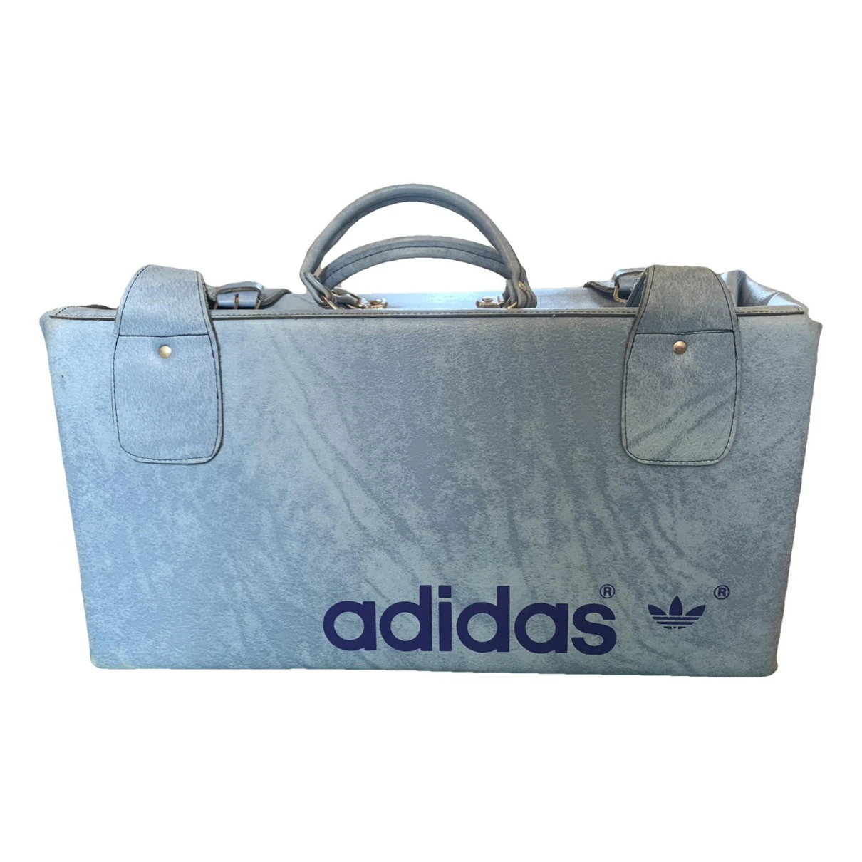 Pre-owned Adidas Originals Leather Travel Bag In Blue