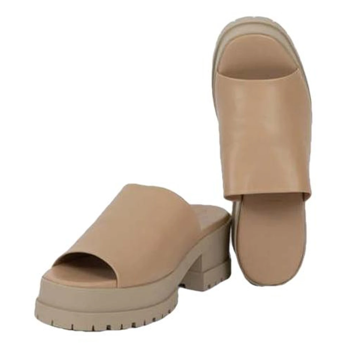 Pre-owned Robert Clergerie Leather Sandal In Beige
