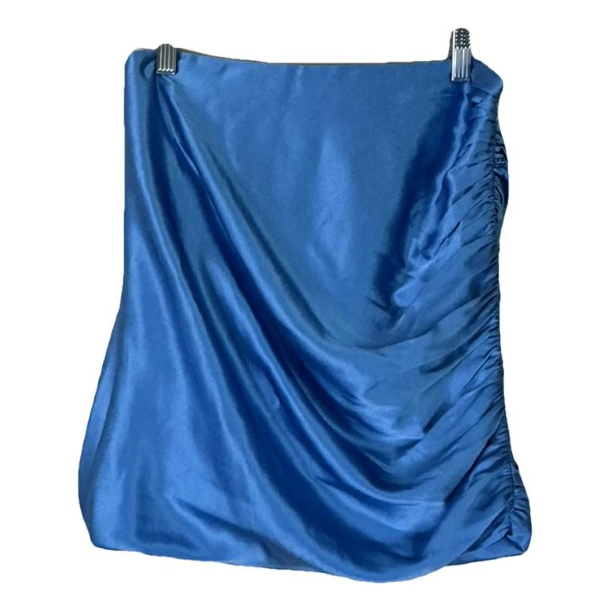 Pre-owned The Sei Silk Mini Skirt In Blue