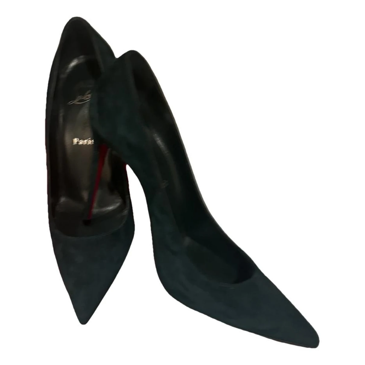Pre-owned Christian Louboutin So Kate Leather Heels In Green