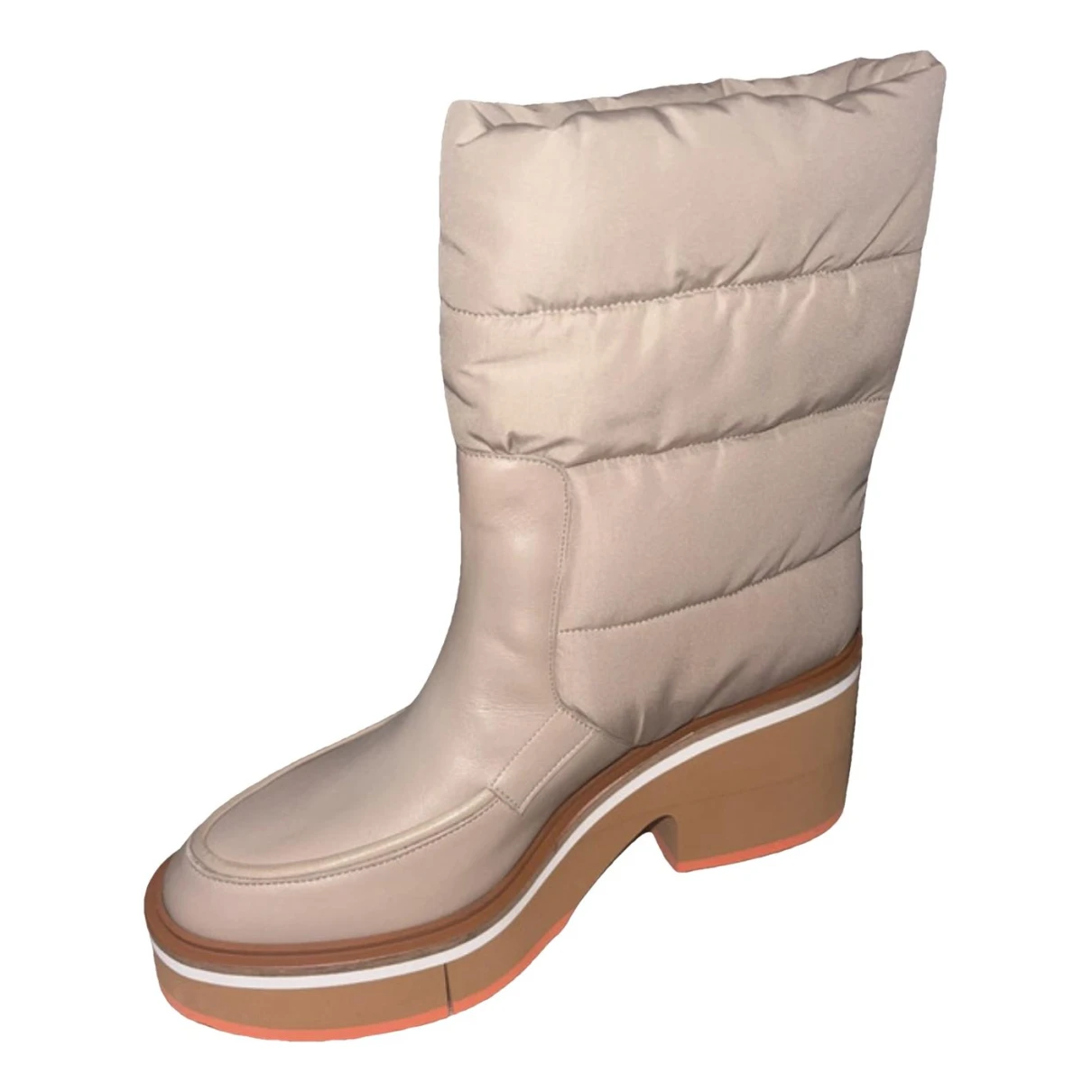 Pre-owned Robert Clergerie Leather Boots In Beige