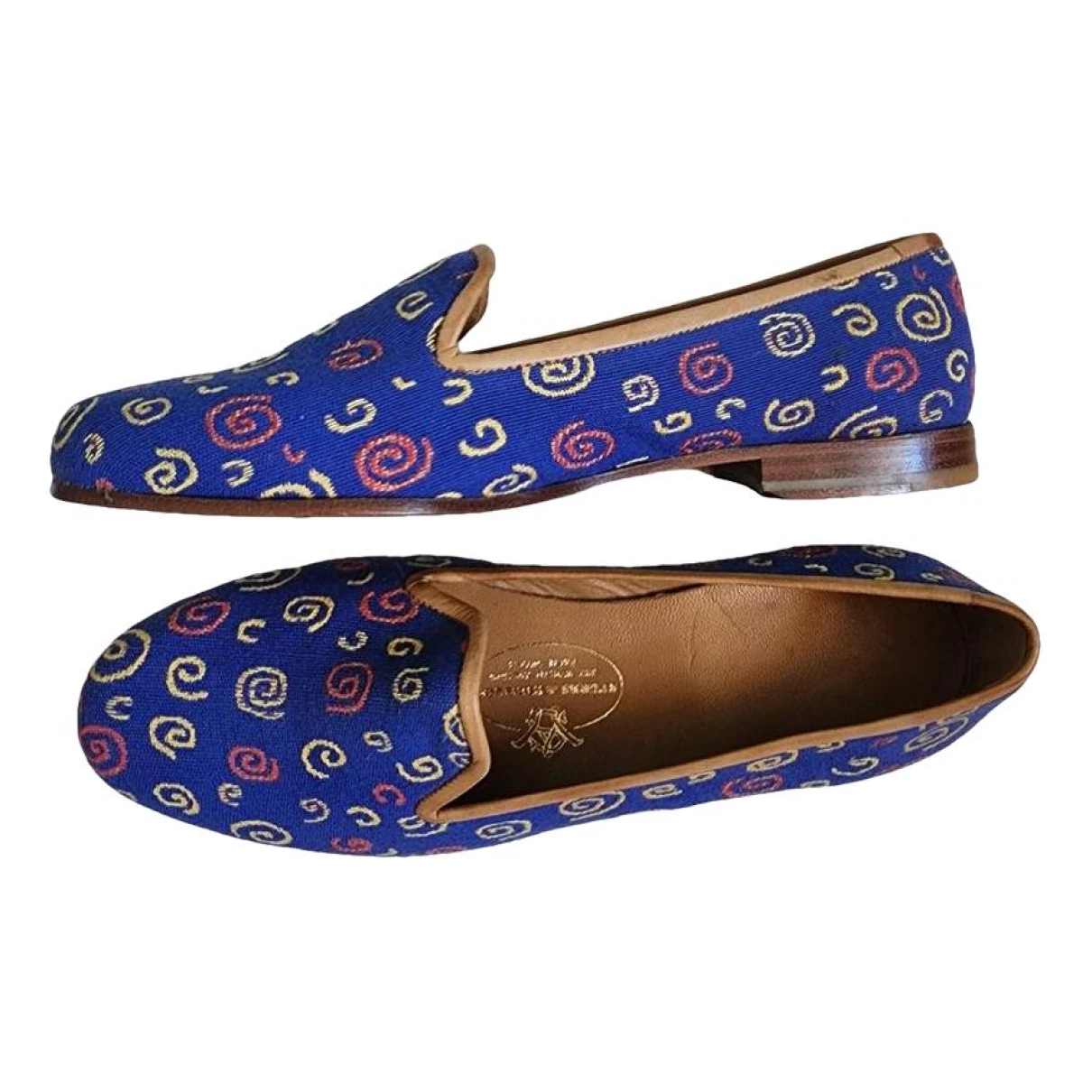 Pre-owned Stubbs & Wootton Cloth Flats In Blue
