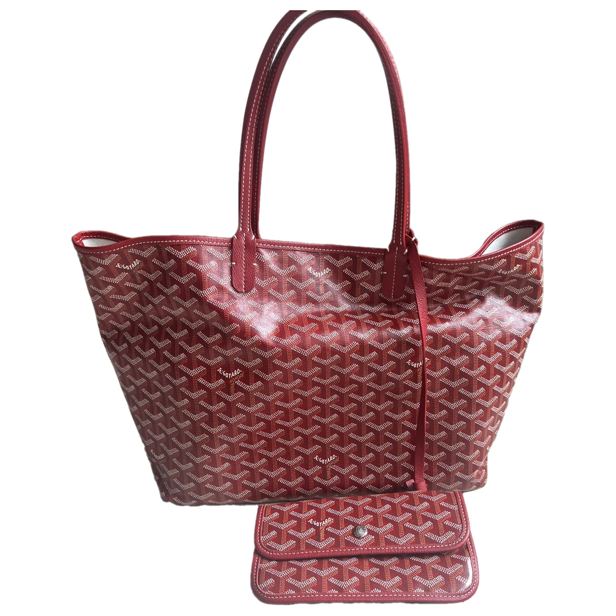 Pre-owned Goyard Saint-louis Leather Tote In Red