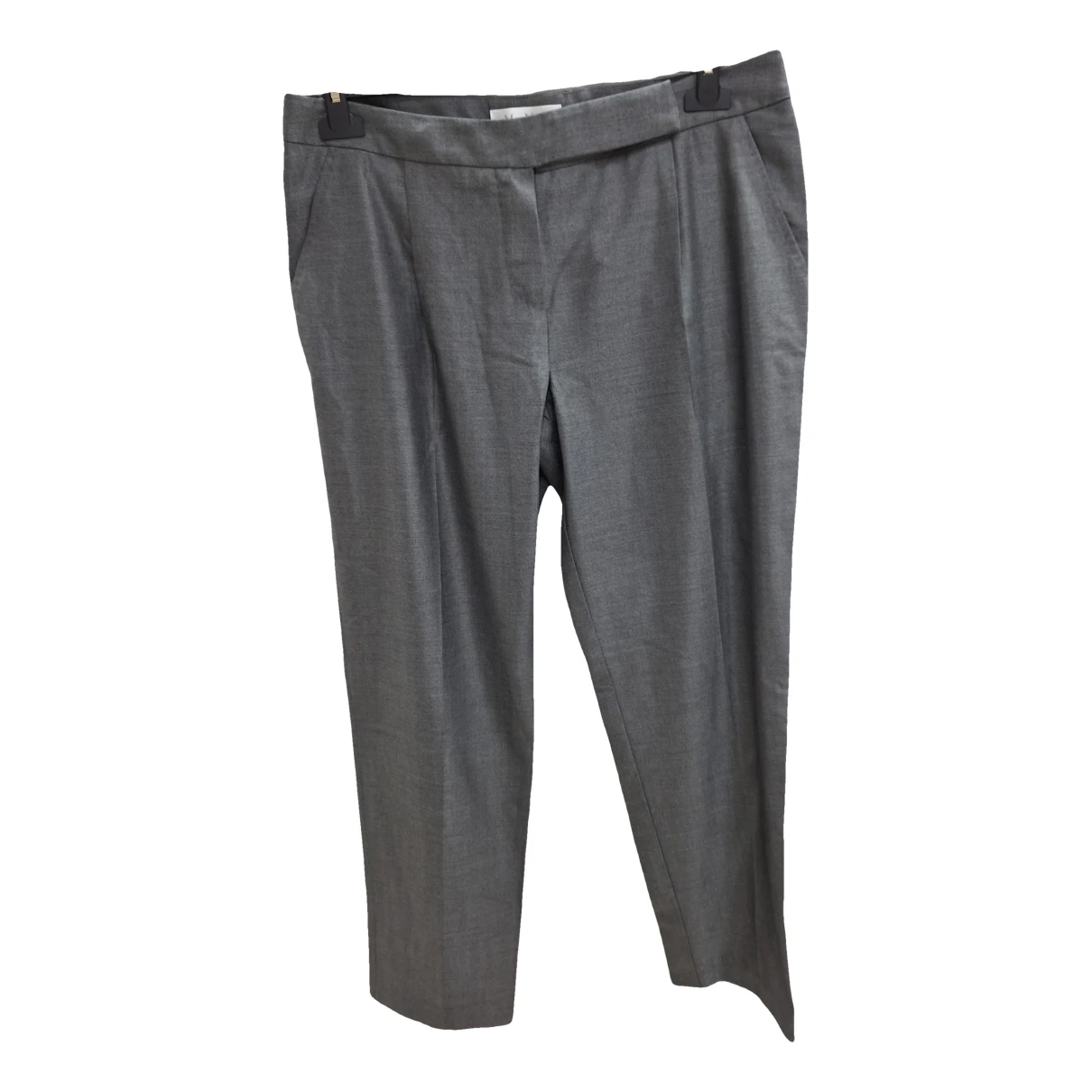 Pre-owned Max Mara Wool Trousers In Grey