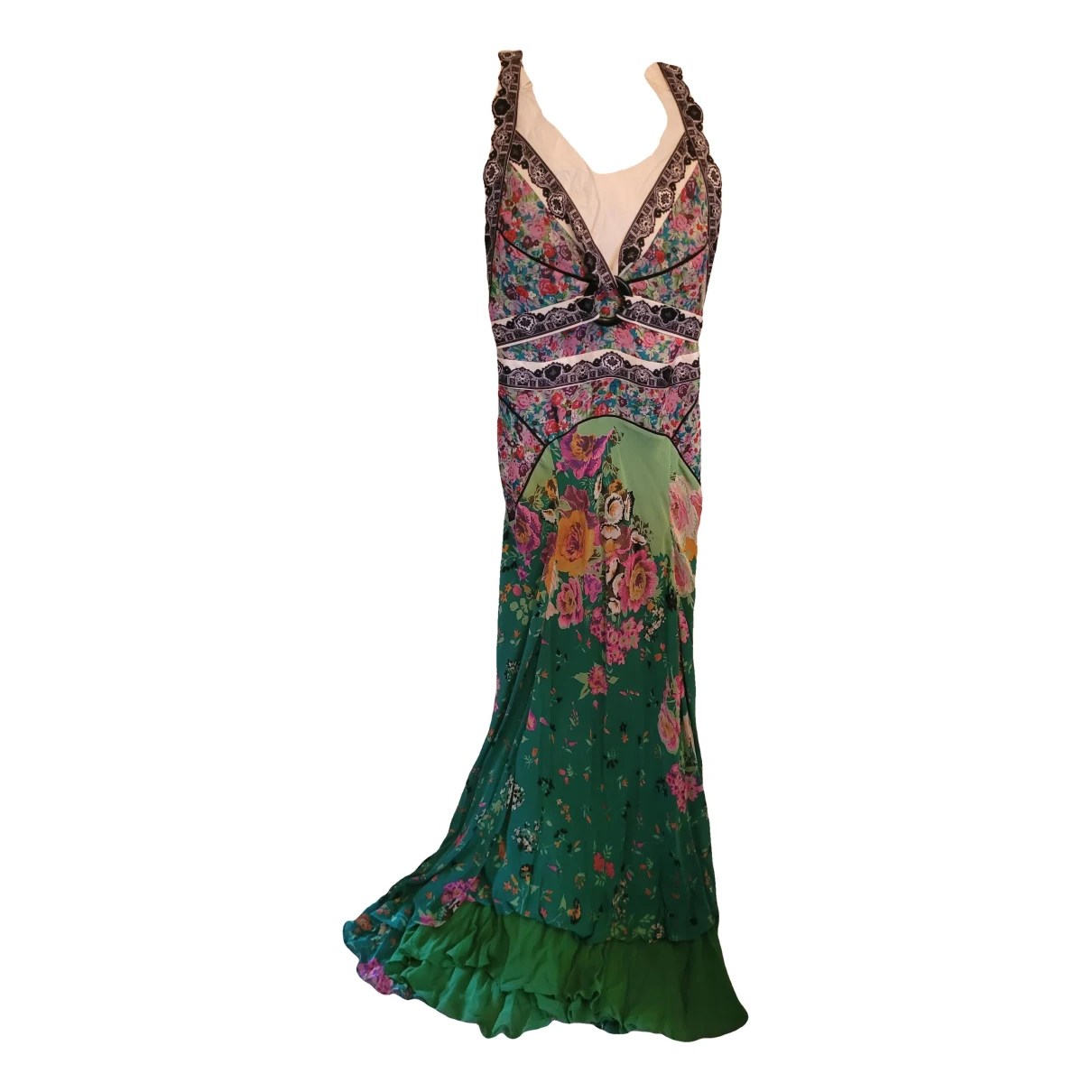 Pre-owned Etro Silk Maxi Dress In Green