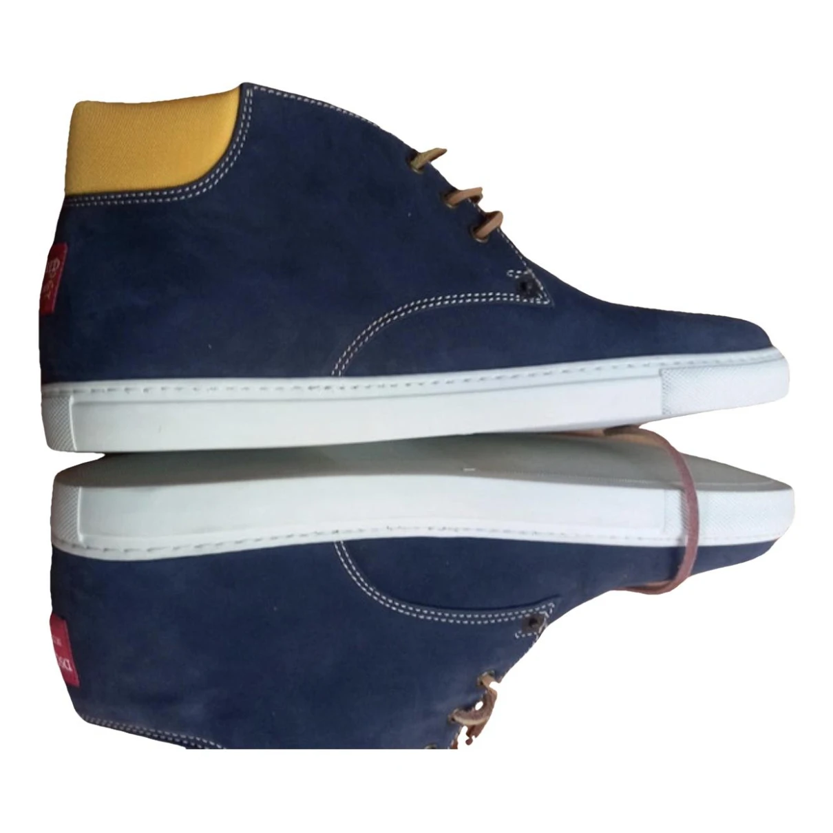 Pre-owned Dsquared2 Leather High Trainers In Blue