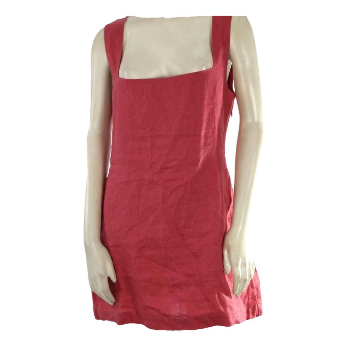 Pre-owned Posse Linen Mini Dress In Pink