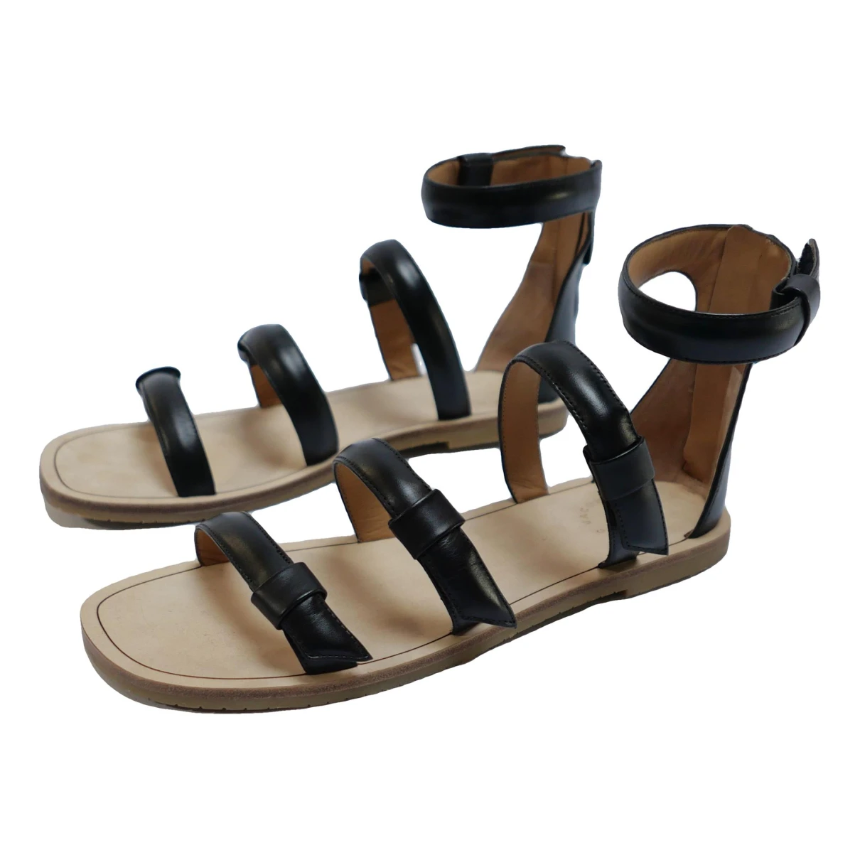 Pre-owned Marc By Marc Jacobs Leather Sandal In Black