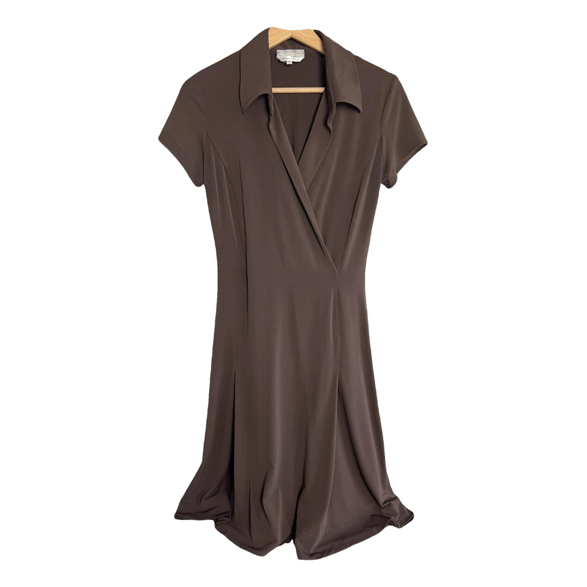 Pre-owned Max Mara Silk Mid-length Dress In Brown