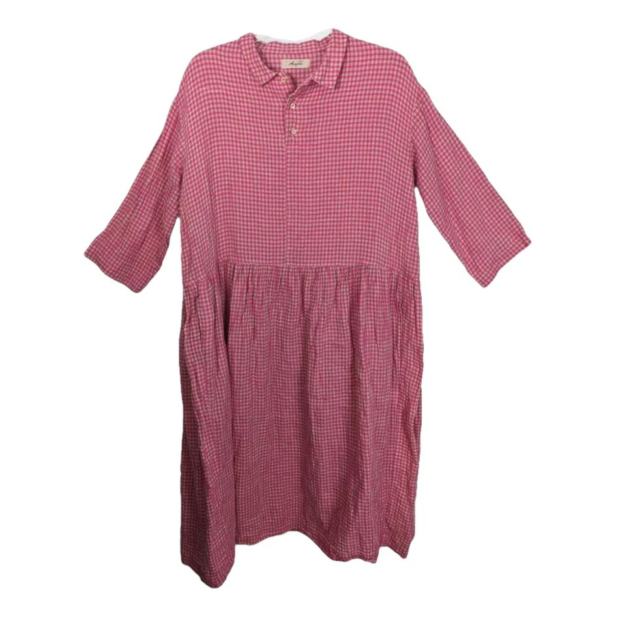 Pre-owned Ichi Linen Mid-length Dress In Pink
