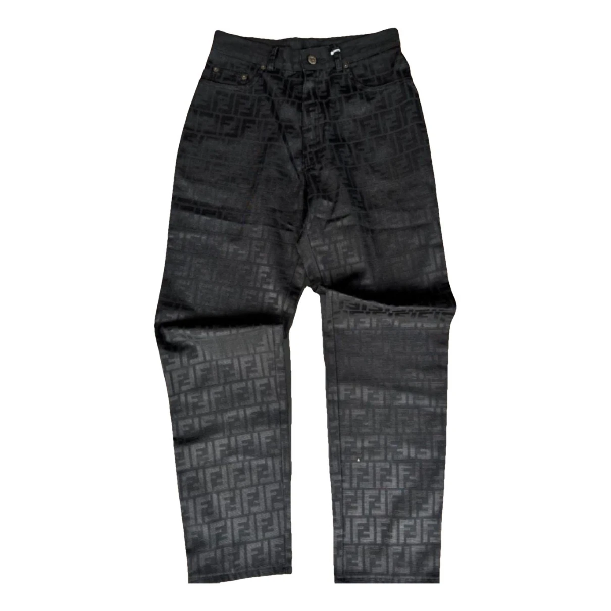 Pre-owned Fendi Straight Jeans In Black