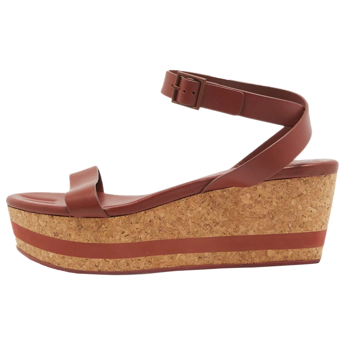 Pre-owned See By Chloé Patent Leather Sandal In Brown