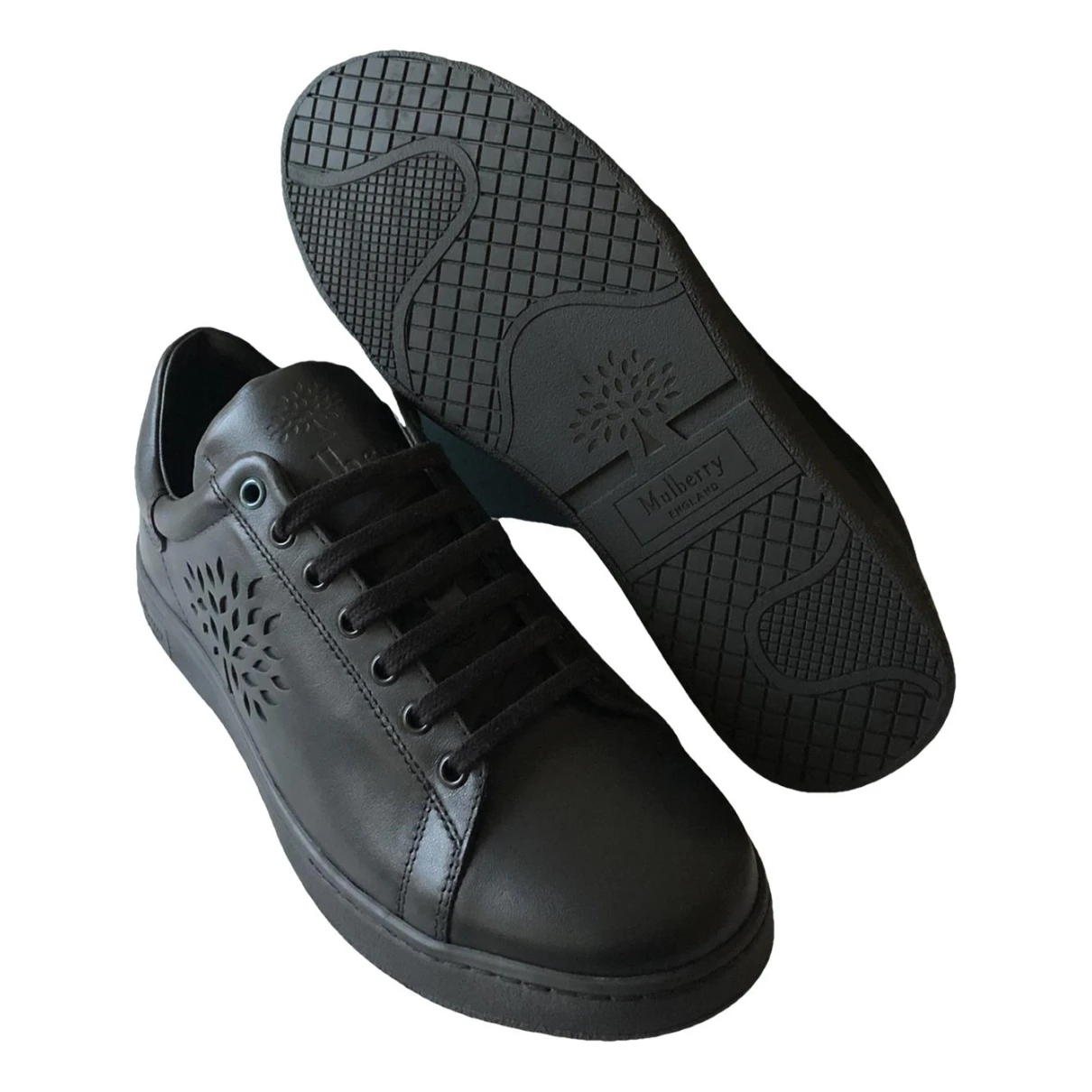 Pre-owned Mulberry Leather Trainers In Black