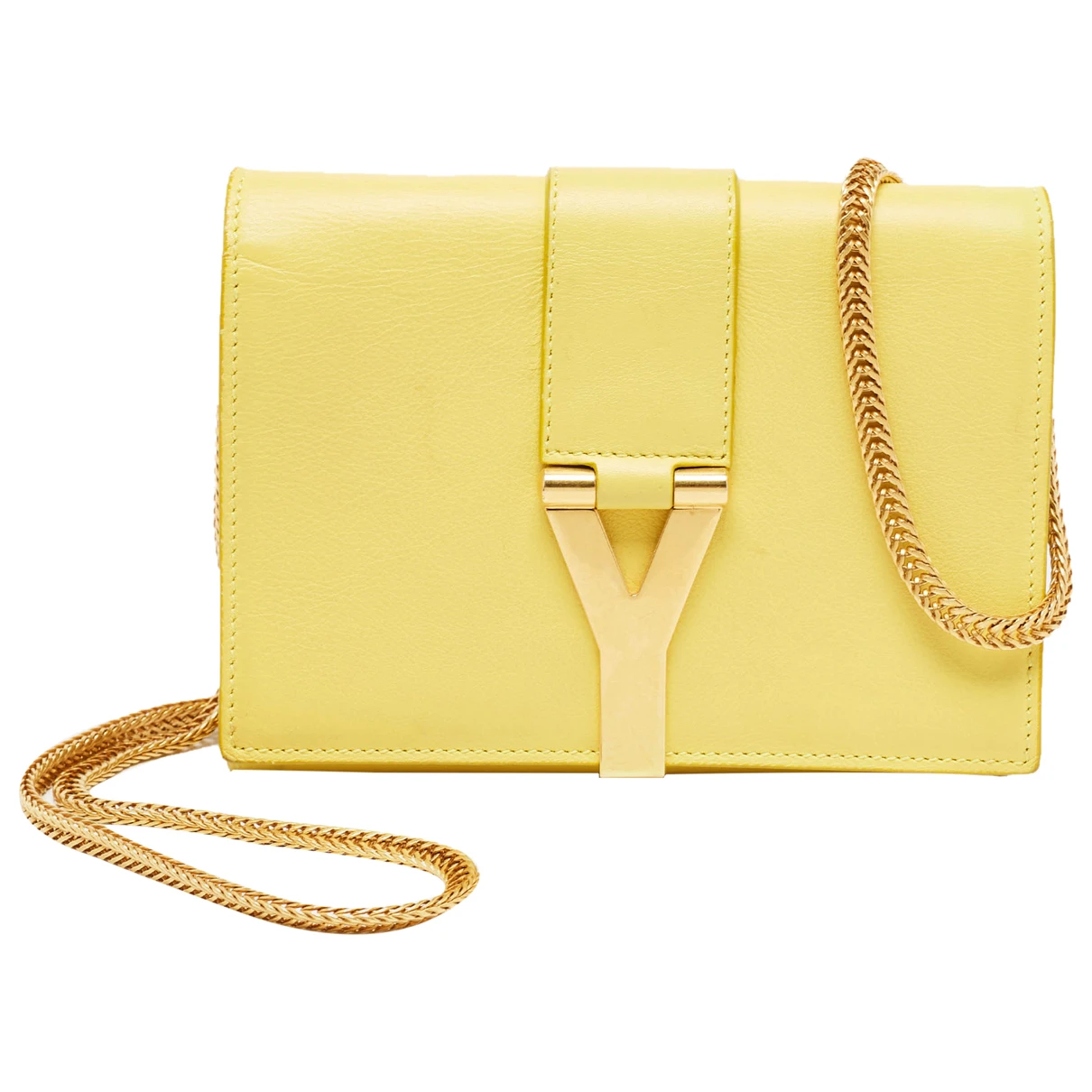 Pre-owned Saint Laurent Leather Handbag In Yellow
