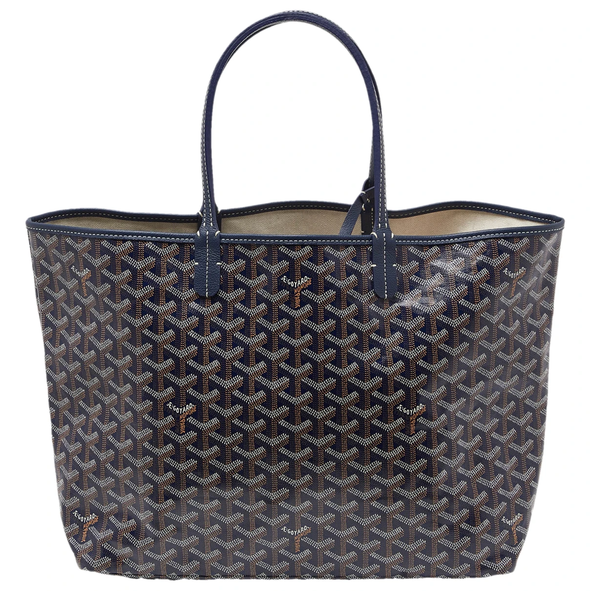 Pre-owned Goyard Leather Tote In Blue