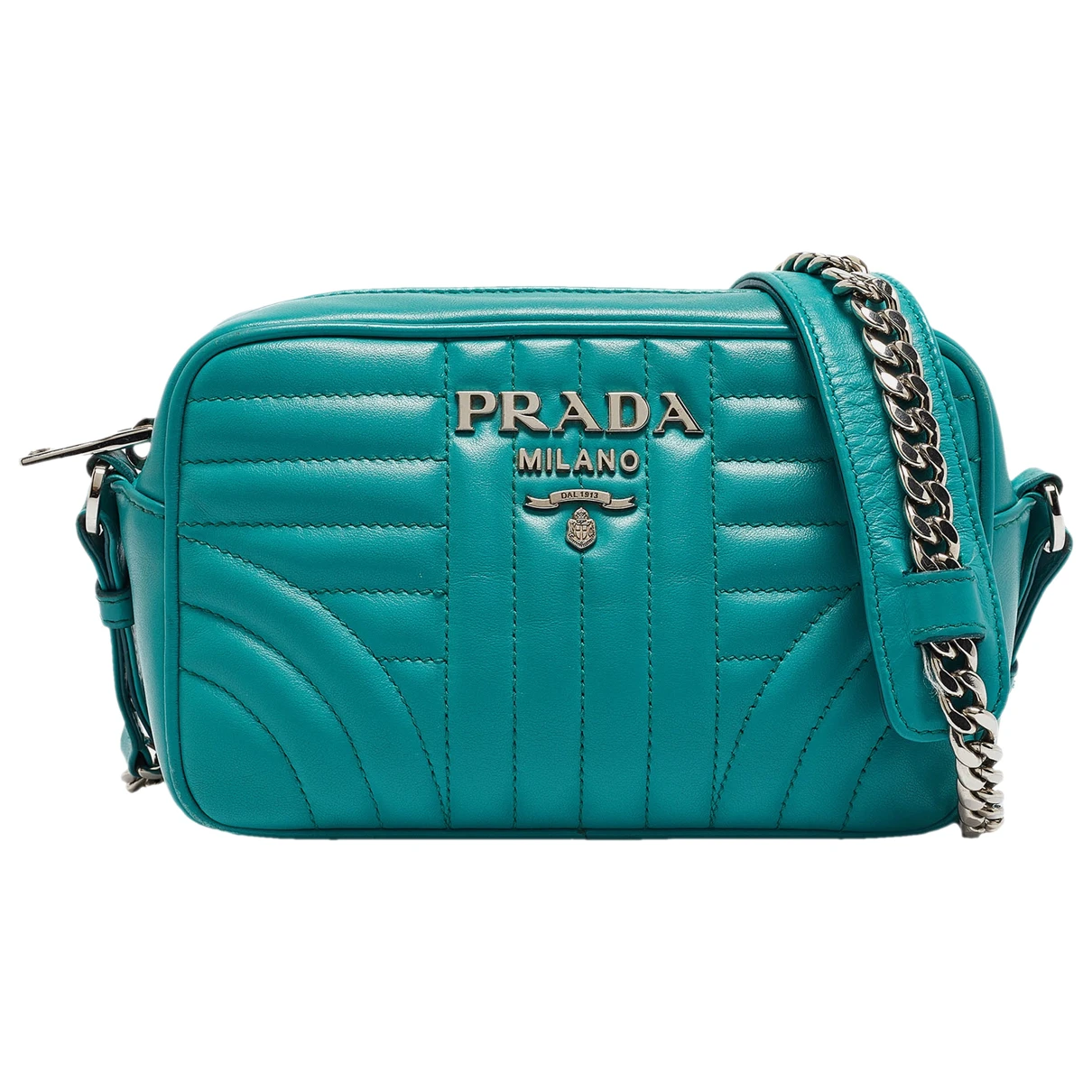 Pre-owned Prada Leather Handbag In Green