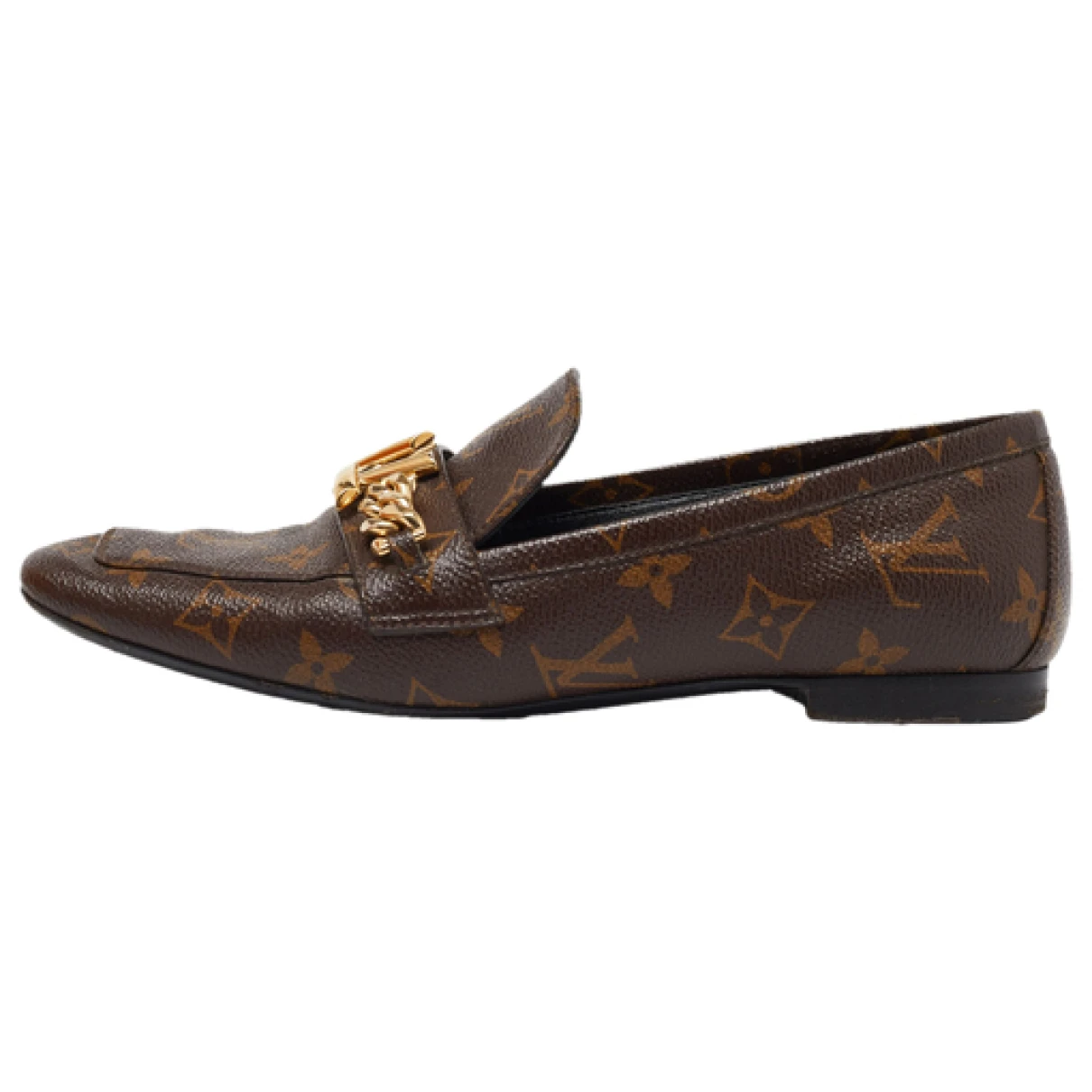 Pre-owned Louis Vuitton Cloth Flats In Brown