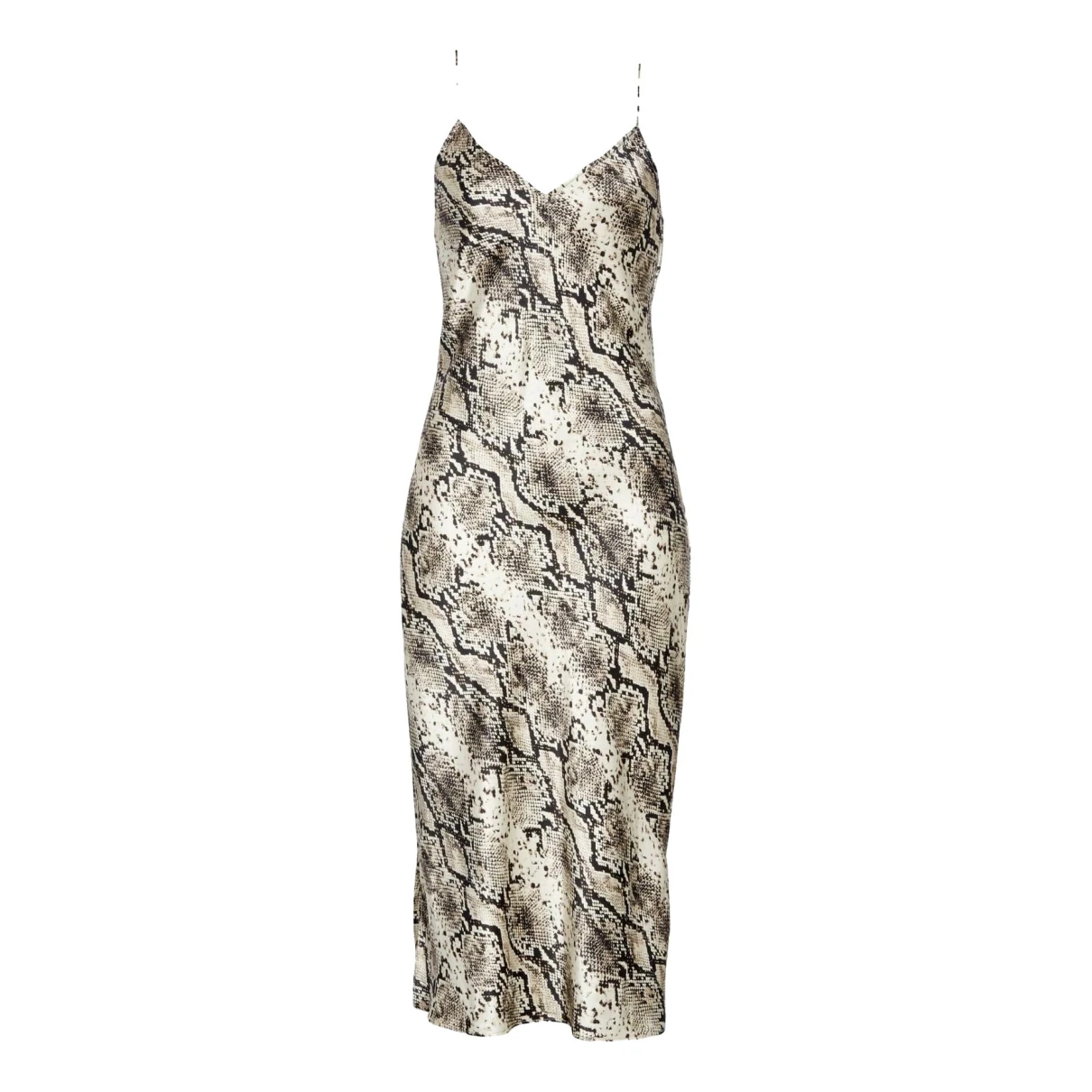 Pre-owned Cami Nyc Silk Mid-length Dress In Beige