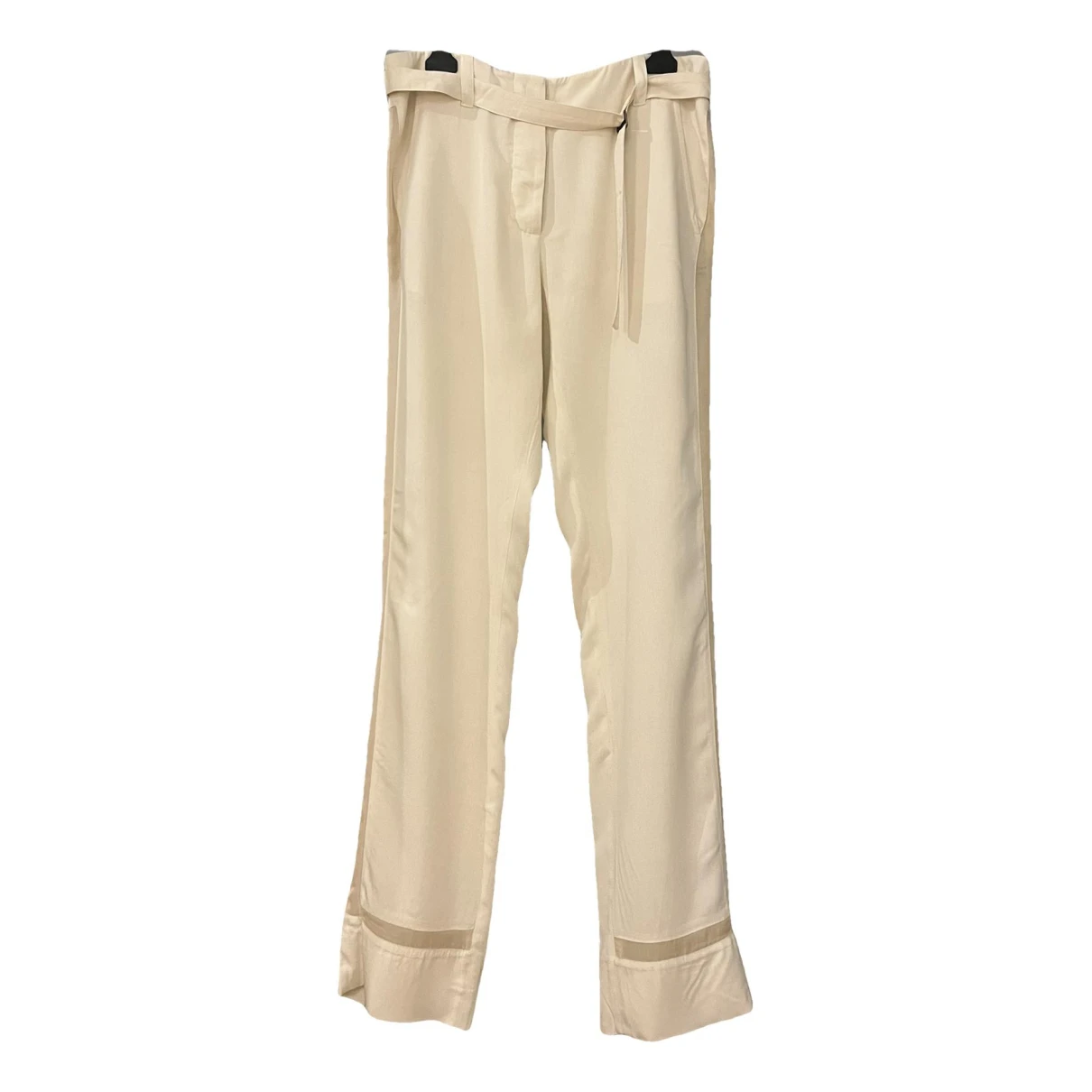 Pre-owned Ann Demeulemeester Straight Pants In Beige