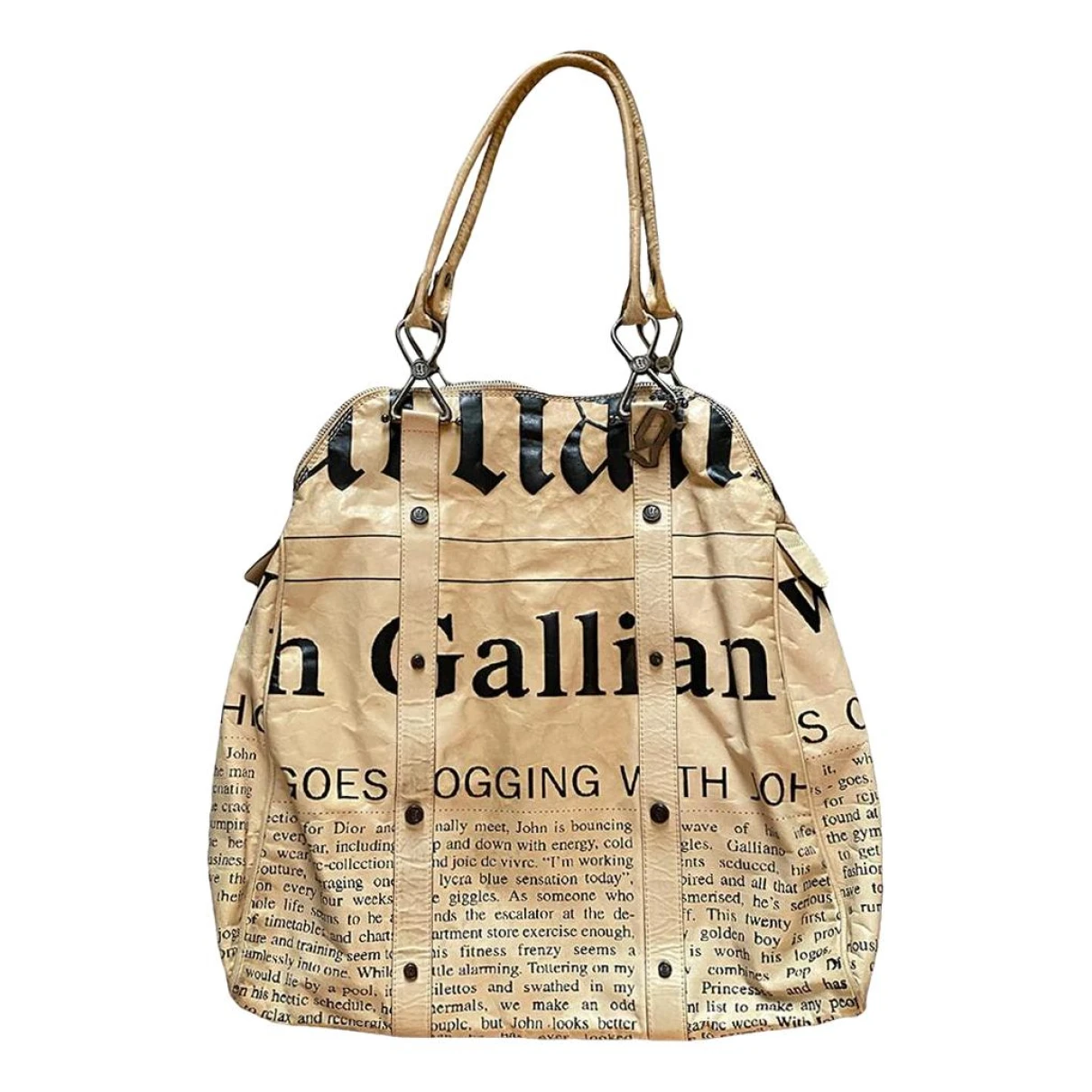 Pre-owned John Galliano Leather Handbag In Beige