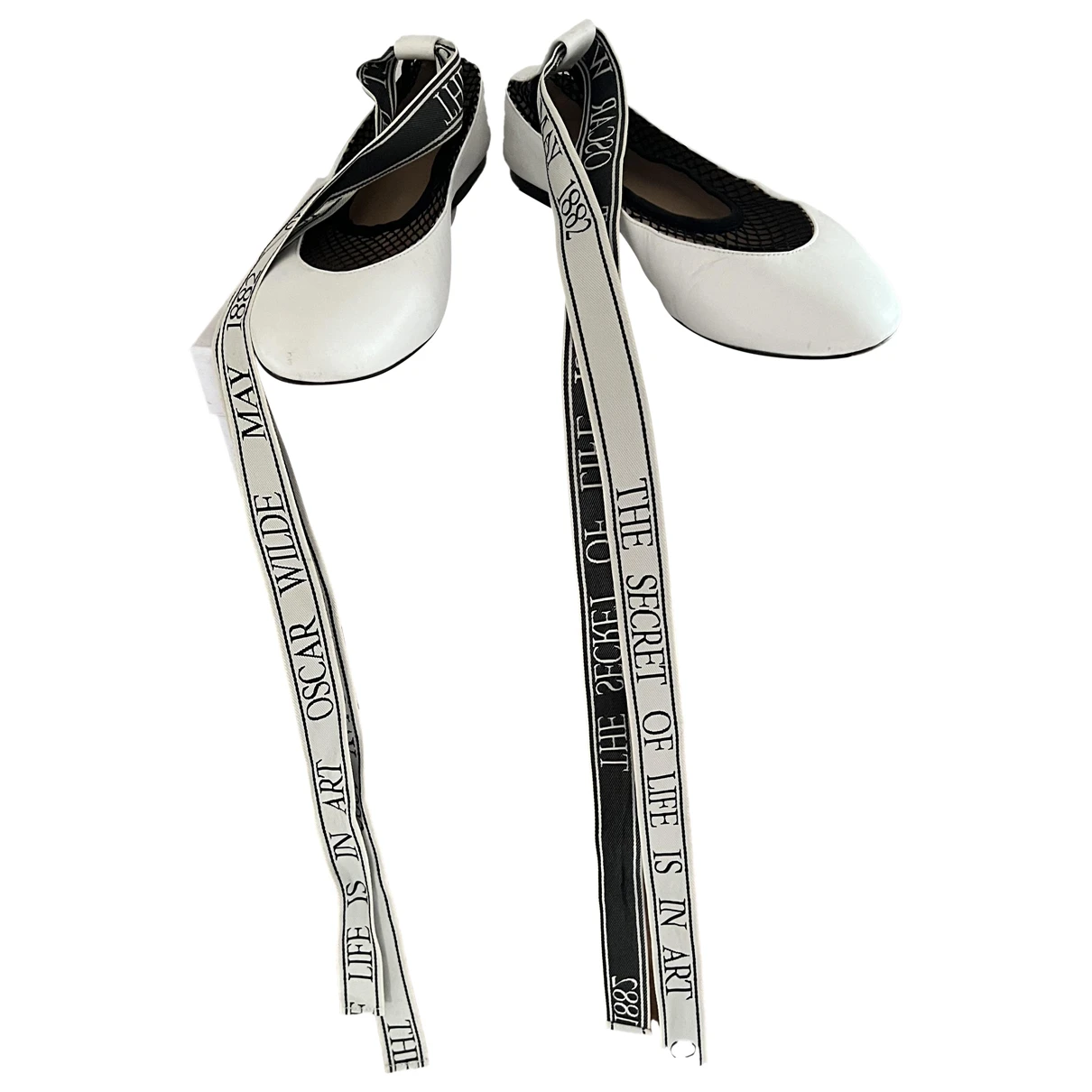 Pre-owned Jw Anderson Leather Ballet Flats In White