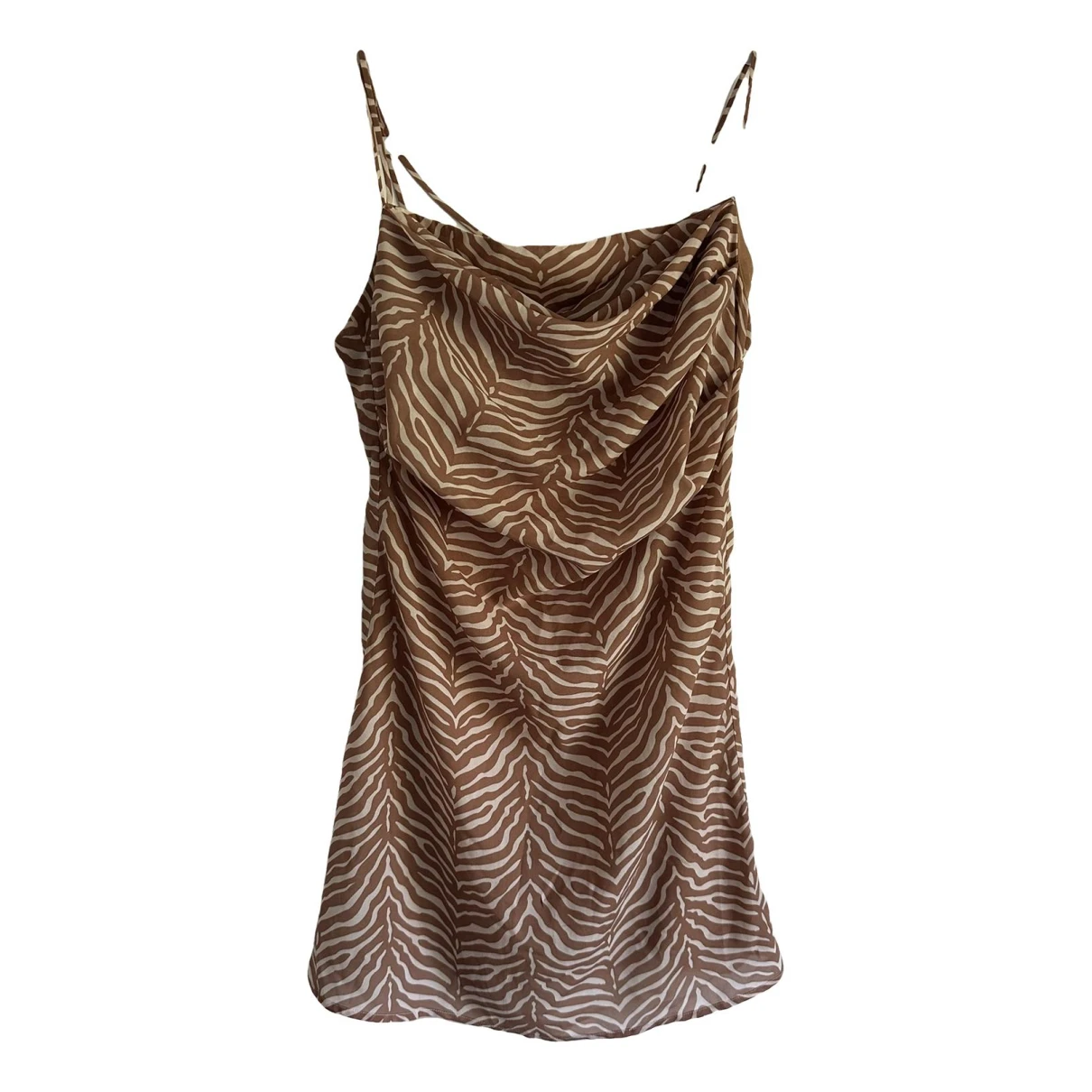 Pre-owned De La Vali Mini Dress In Brown