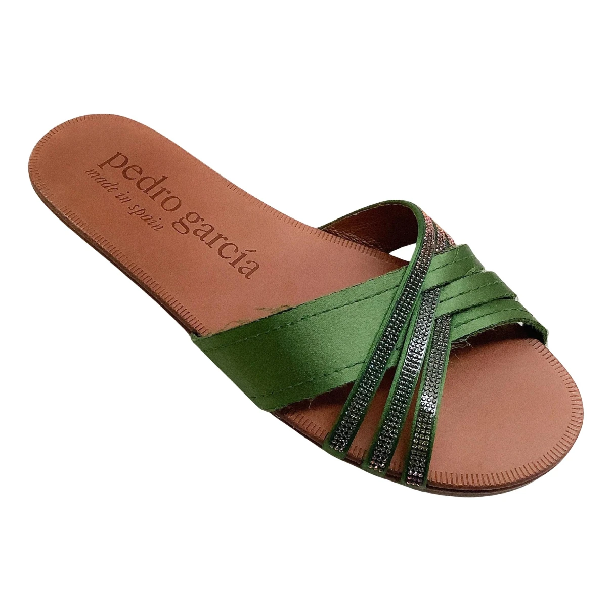 Pre-owned Pedro Garcia Cloth Sandals In Green