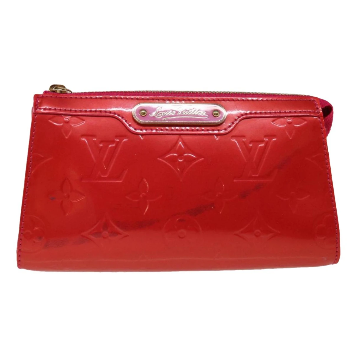 Pre-owned Louis Vuitton Patent Leather Clutch Bag In Pink