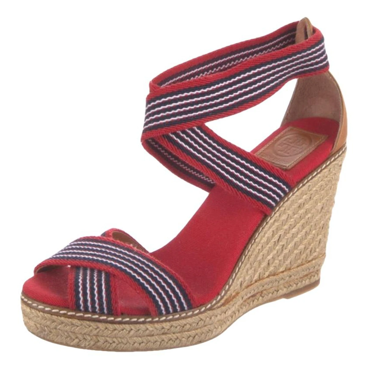 Pre-owned Tory Burch Cloth Sandal In Red