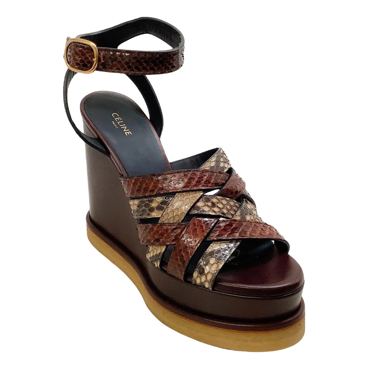 Pre-owned Celine Exotic Leathers Sandals In Brown