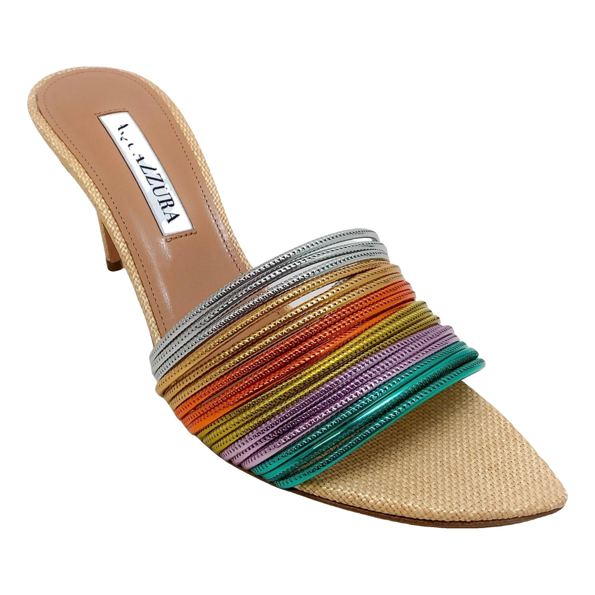 Pre-owned Aquazzura Leather Sandals In Multicolour