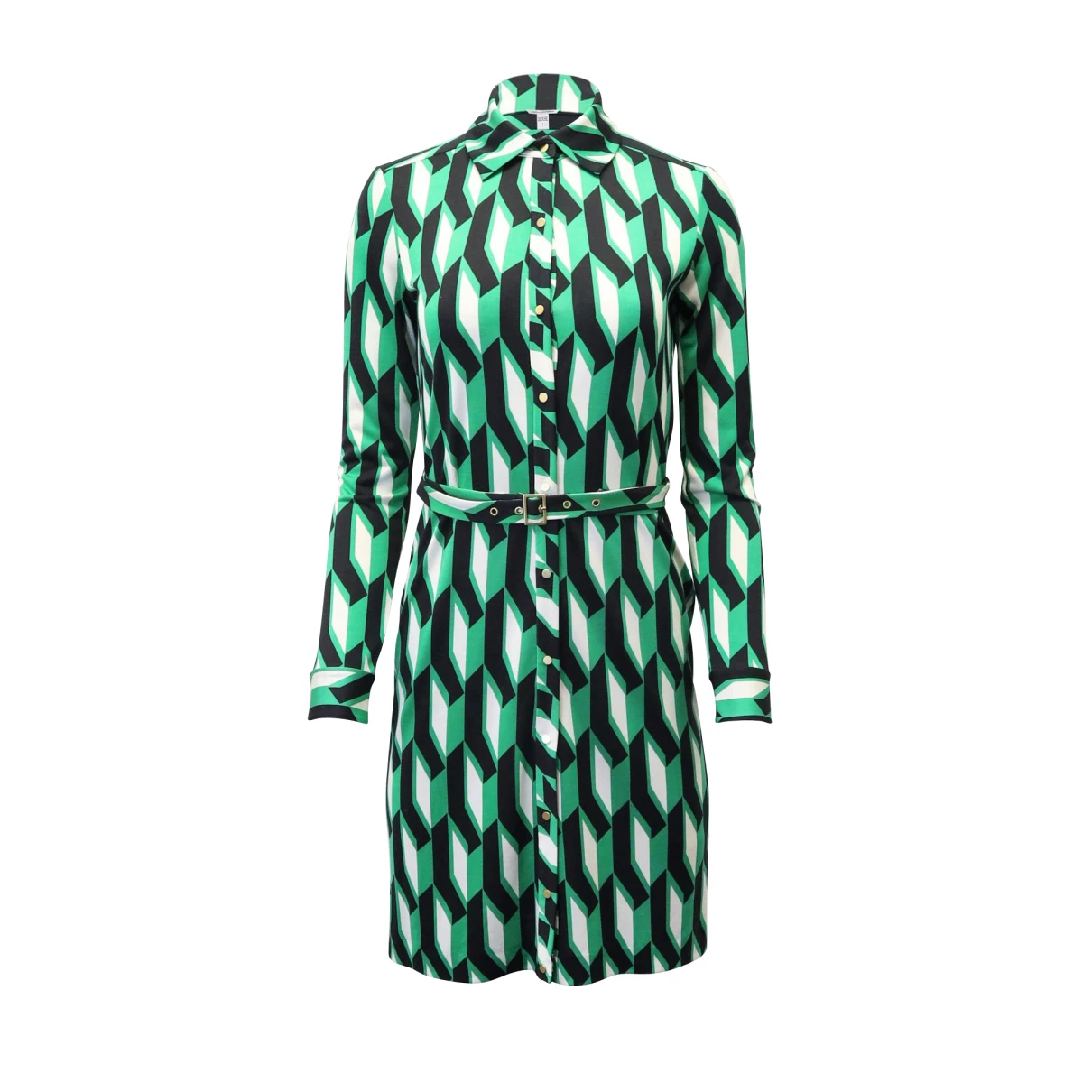 Pre-owned Diane Von Furstenberg Silk Dress In Green