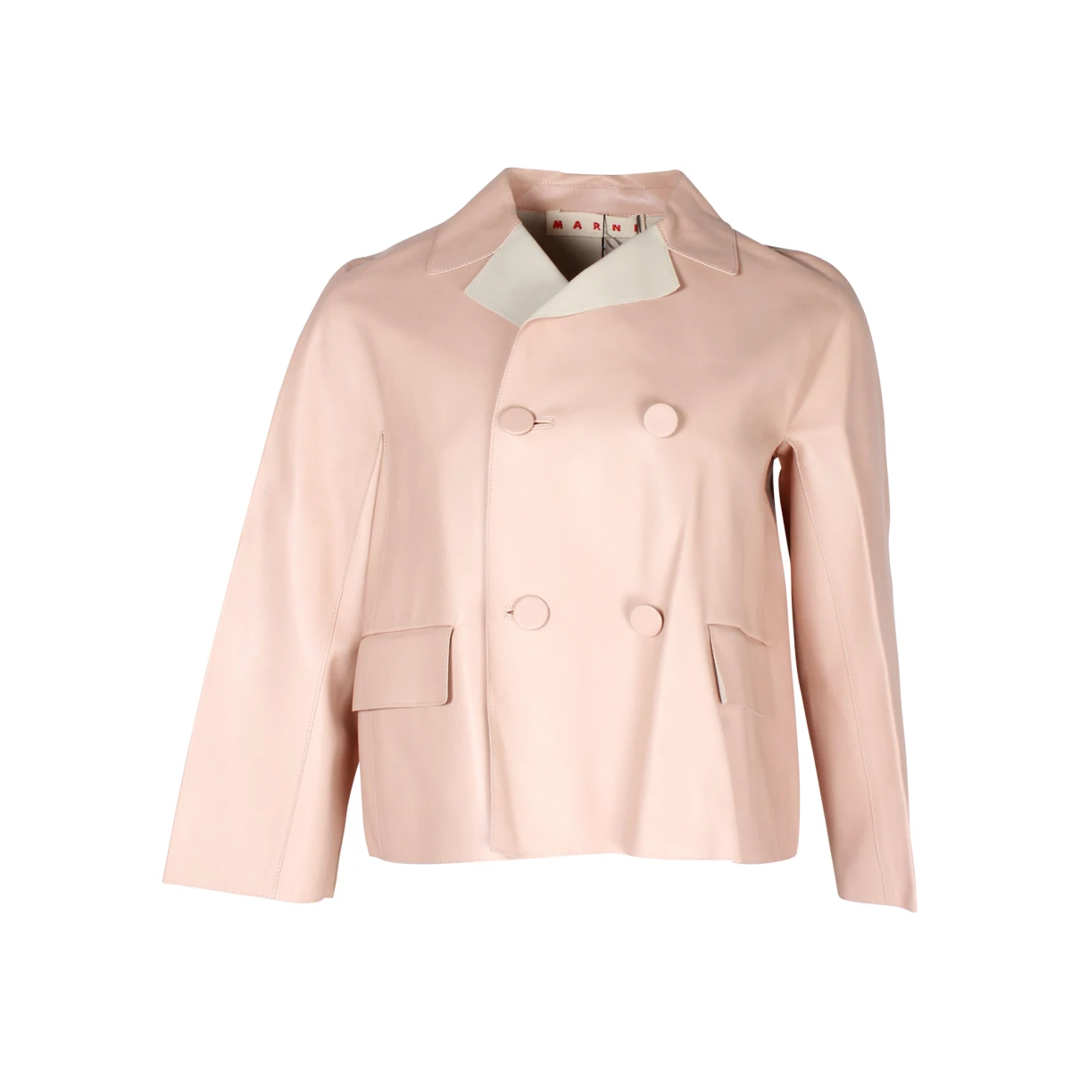 Pre-owned Marni Leather Jacket In Pink