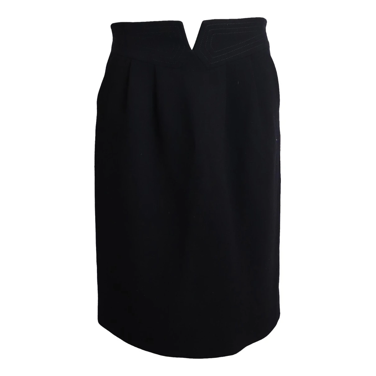 Pre-owned Oscar De La Renta Wool Mid-length Skirt In Black