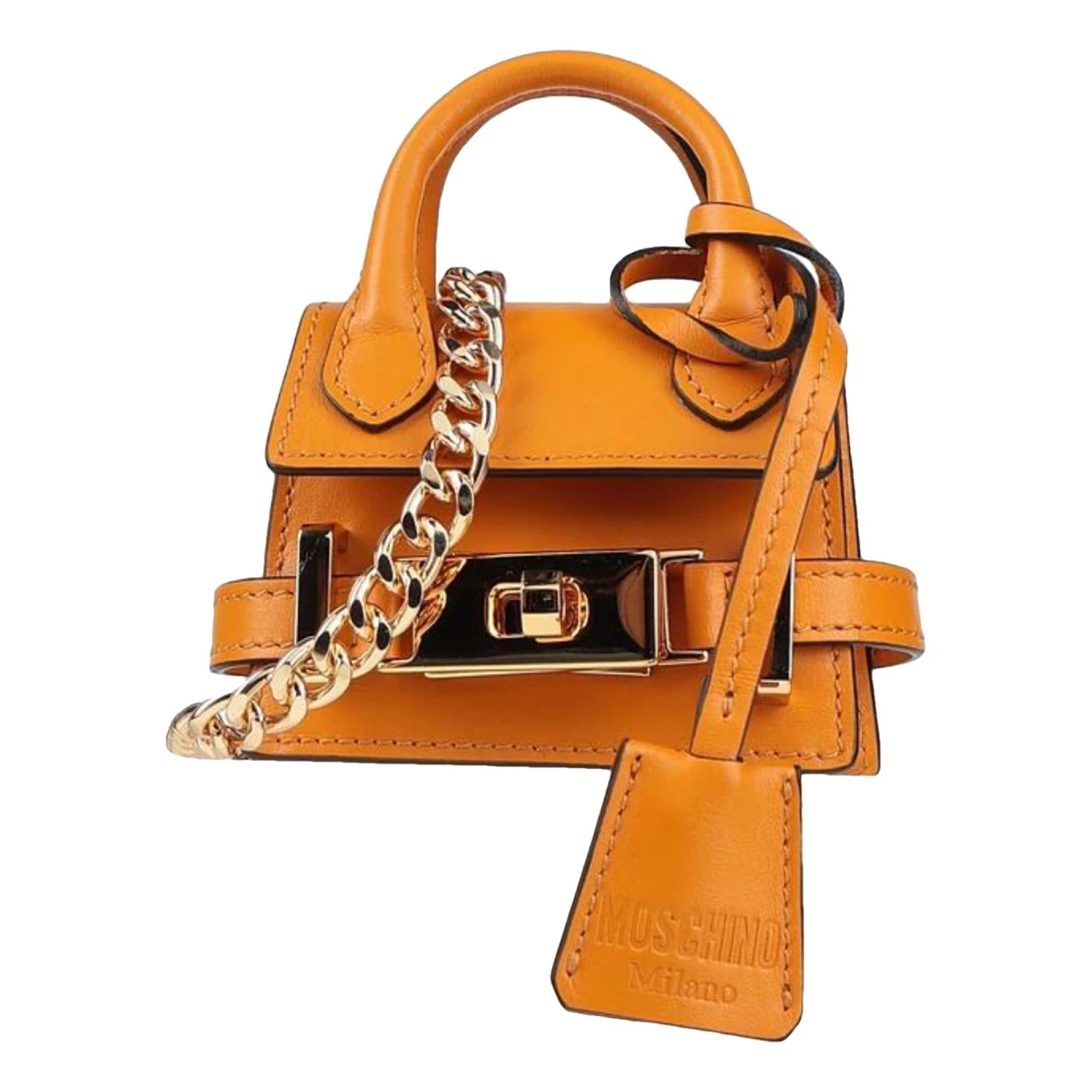 Pre-owned Moschino Leather Mini Bag In Camel