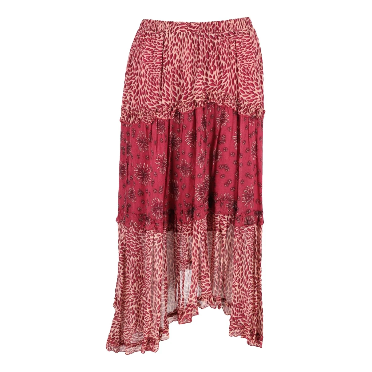 Pre-owned Ba&sh Linen Mid-length Skirt In Red