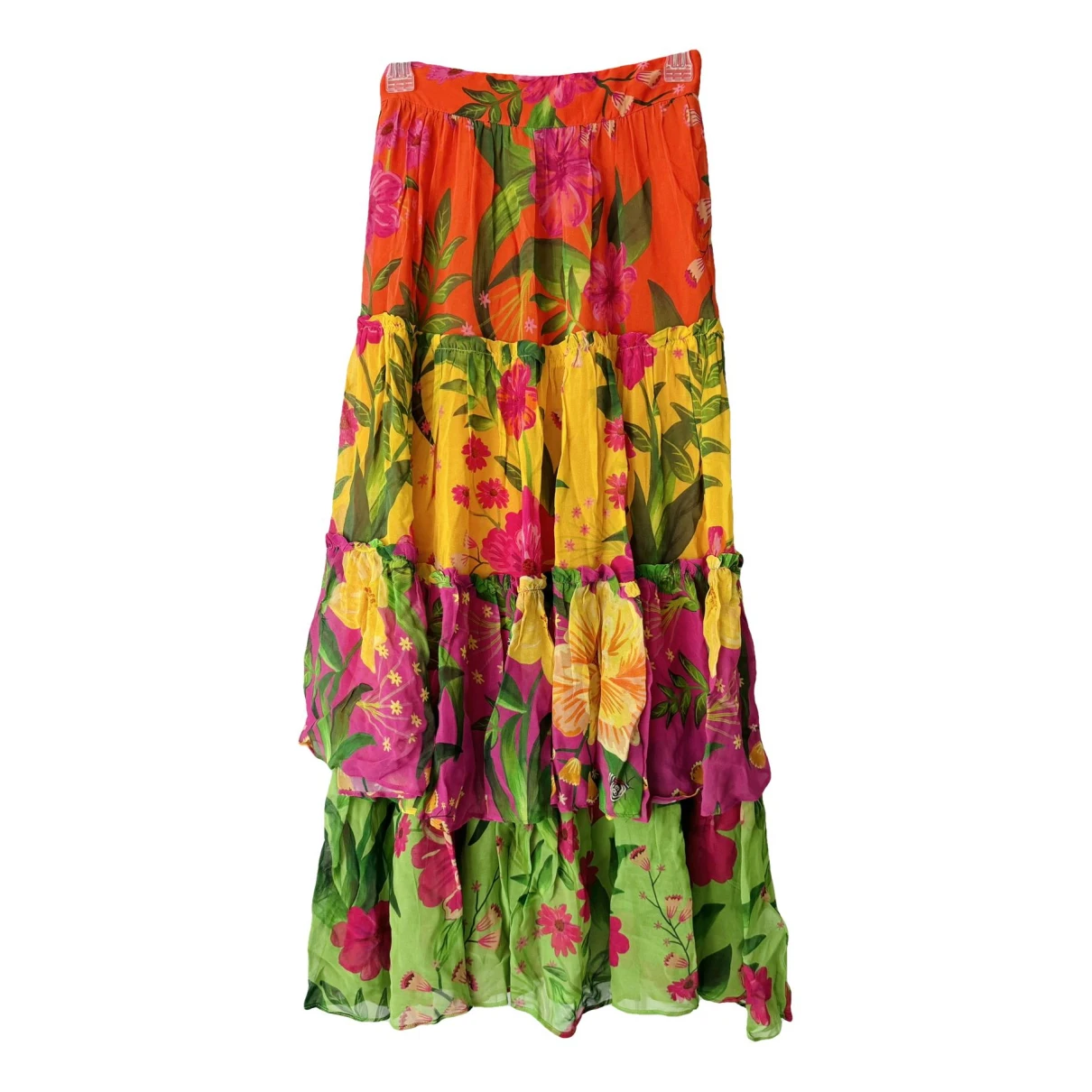 Pre-owned Farm Rio Maxi Skirt In Multicolour