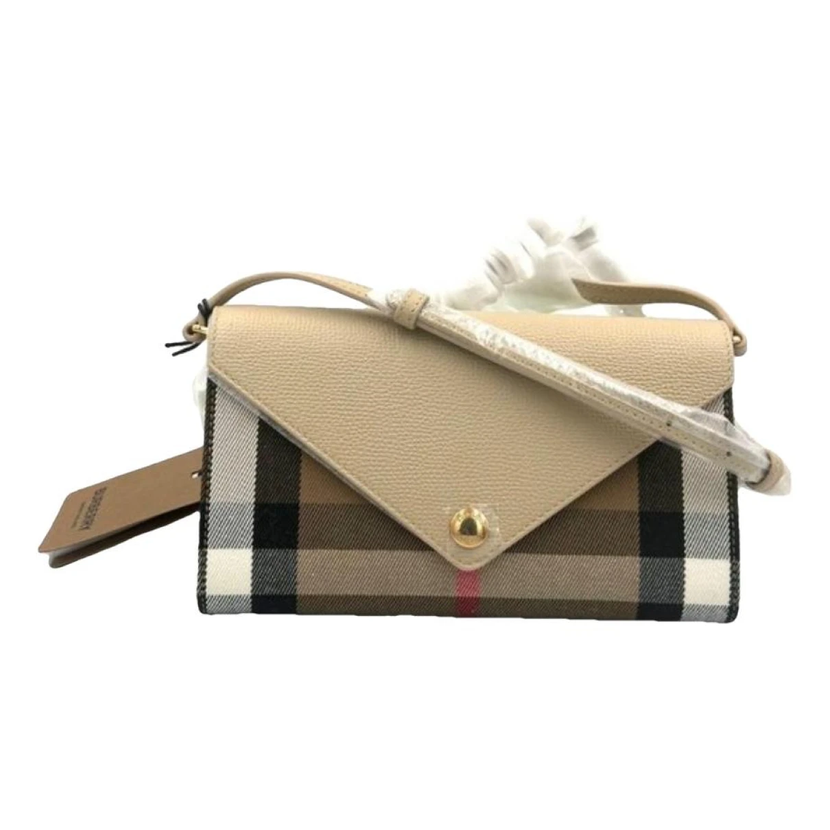 Pre-owned Burberry Leather Crossbody Bag In Beige