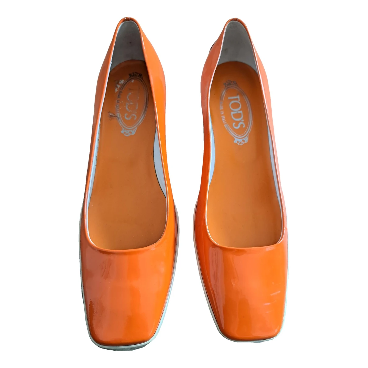 Pre-owned Tod's Leather Espadrilles In Orange