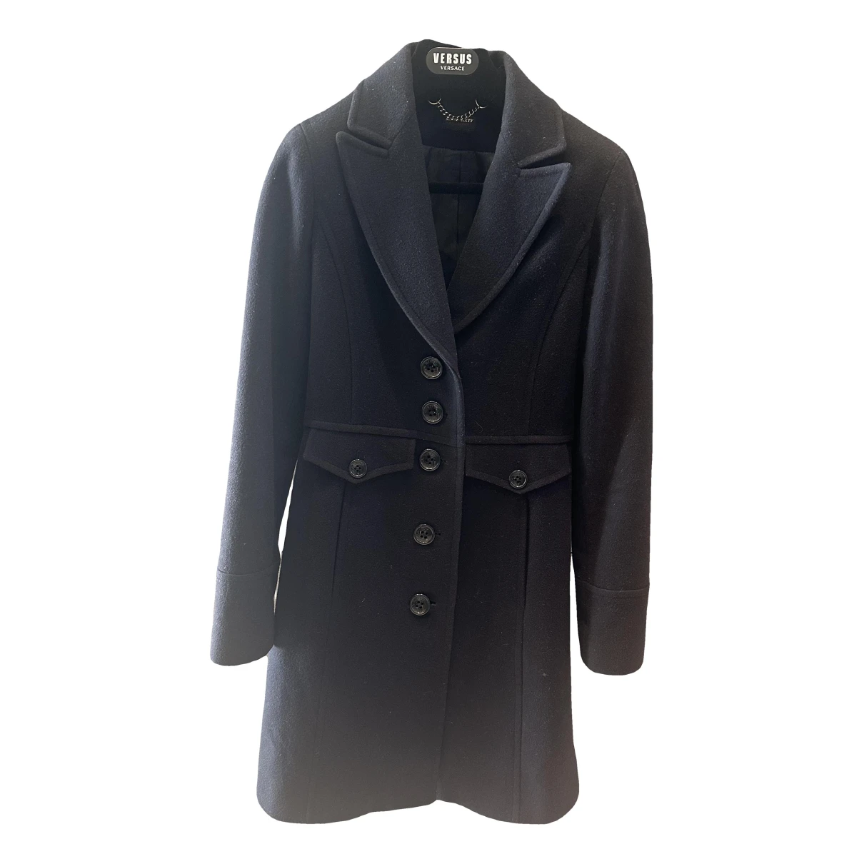 Pre-owned Miss Sixty Wool Coat In Black