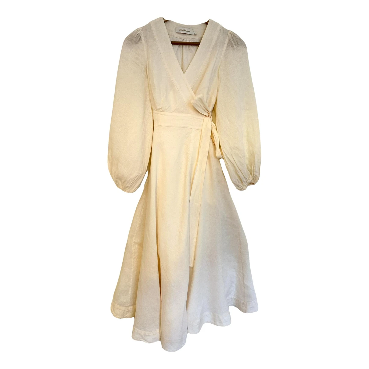Pre-owned Zimmermann Linen Maxi Dress In White
