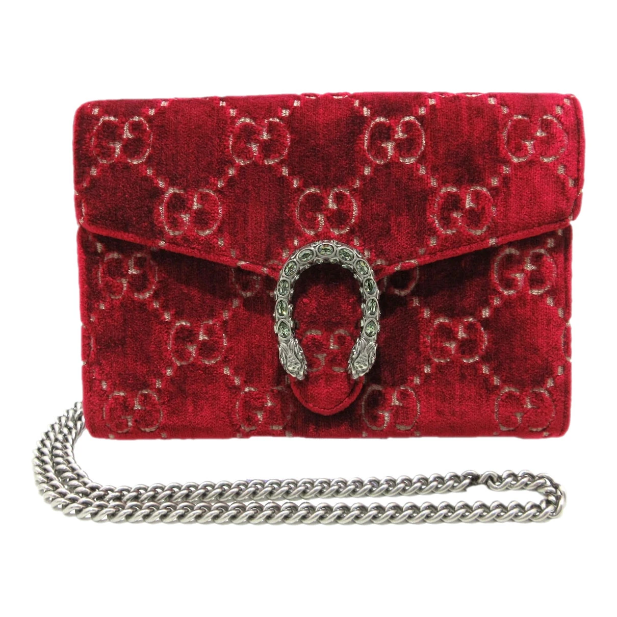 Pre-owned Gucci Velvet Purse In Red