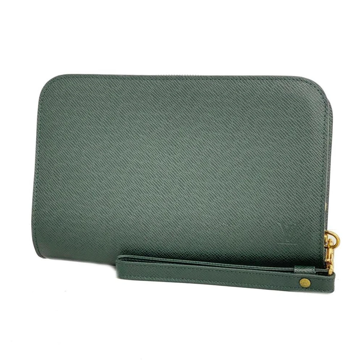 Pre-owned Louis Vuitton Leather Clutch Bag In Green
