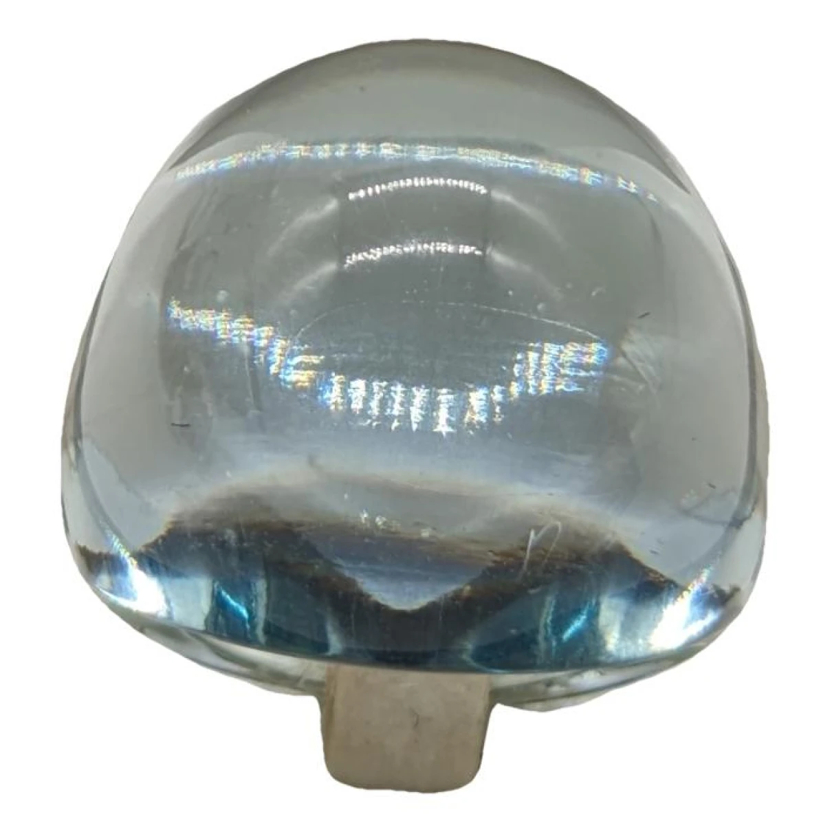 Pre-owned Lalique Crystal Ring In Blue