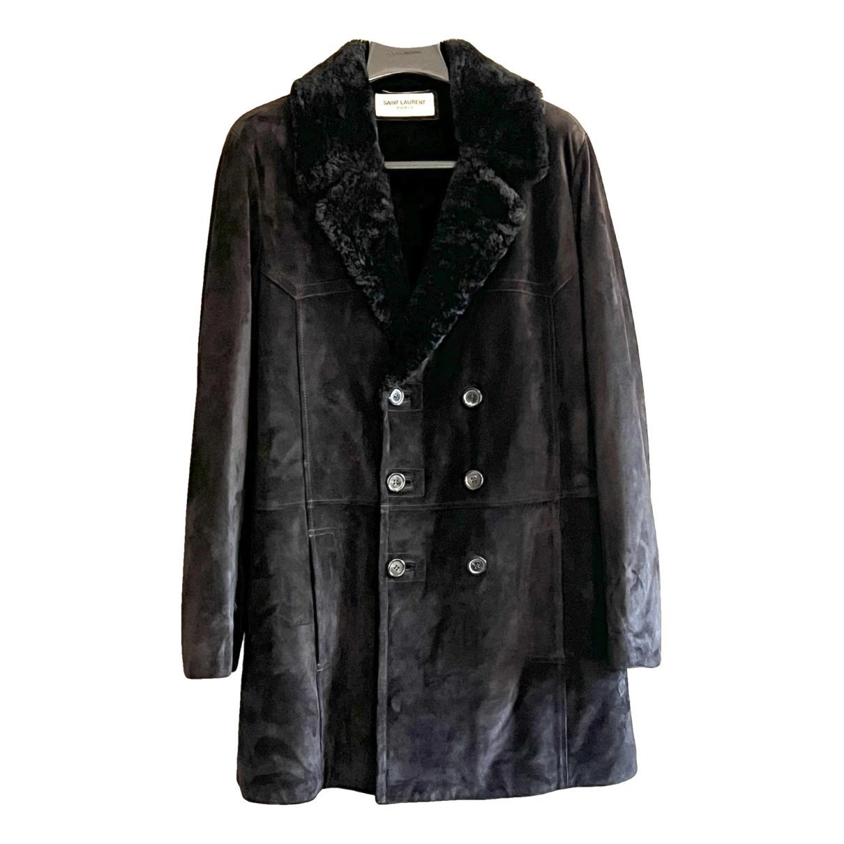 Pre-owned Saint Laurent Leather Coat In Black