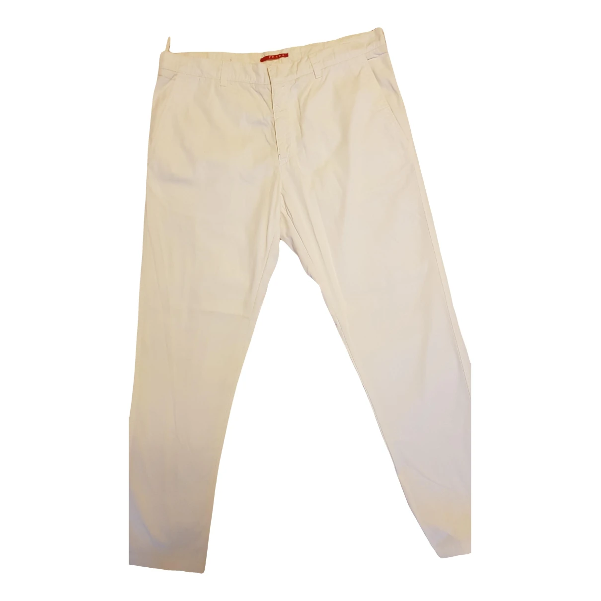 Pre-owned Prada Trousers In White