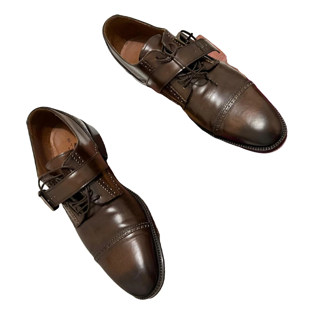 Pre-owned Etro Leather Lace Ups In Brown