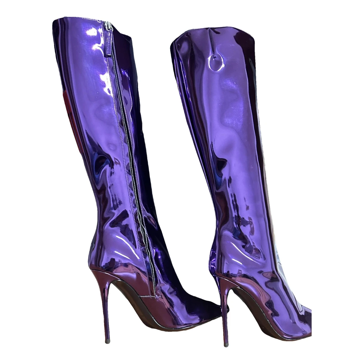Pre-owned Giuseppe Zanotti Patent Leather Boots In Purple